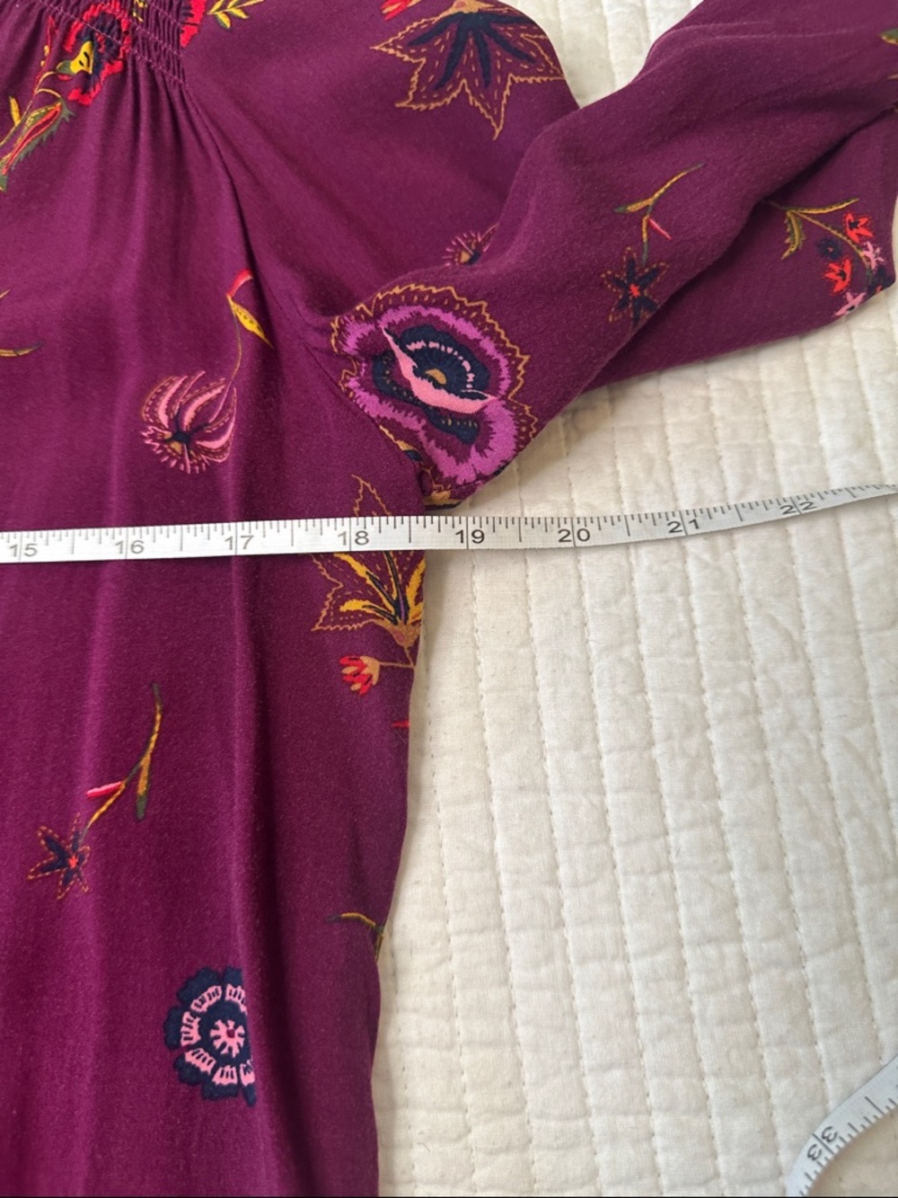 Old Navy Plum Floral V-Neck Long Sleeve Dress - Size Small - Picture 9 of 14